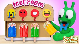 Pea Pea Try Emoji Ice Cream Vending Machine  Kid Learning  Pea Pea Cartoon [upl. by Pavlish275]