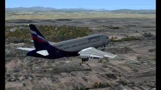 Fsx Sukhoi Superjet 10095 Aeroflot fly Moscow to Kraków [upl. by Obadiah797]