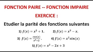 fonction paire fonction impaire [upl. by Arahsit899]