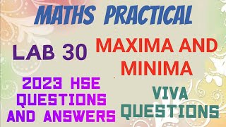 MATHS LAB 30MAXIMA AND MINIMA2023 HSE QUESTIONS AND ANSWERSVIVA QUESTIONS [upl. by Lane]