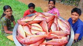 SANKARA MEEN KULAMBU  Red Snapper Fish Gravy Cooking and Eating  Village Fun Cooking [upl. by Nicolai]