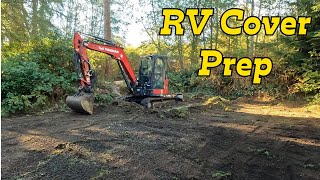 RV Pad Grading with Excavator and Trimble Earthworks 2D Grading System [upl. by Norris206]