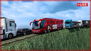 Bus Driving Through Chaos ETS2s Most Dangerous Route [upl. by Lyns]