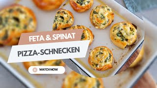 Pizzaschnecken mit Feta amp Spinat [upl. by Bundy]