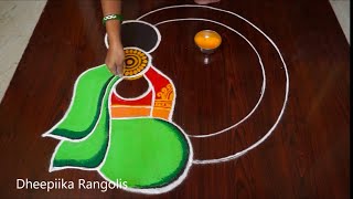 New Year Special Freehand Muggulu  Happy New Year Rangoli 2023Sankranthi Muggulu [upl. by Naresh]