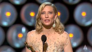 Cate Blanchett winning Best Actress for quotBlue Jasminequot [upl. by Cobby]