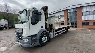 New In Stocklist For Sale DAF LF220 18TONNE EURO 6 FLATBEDCRANE 2017  MX66 MOA [upl. by Diskson]