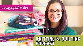 All the projects are off the needles Ghost socks and a fun Ghost Quilt knitting knittingpodcast [upl. by Haelahk]