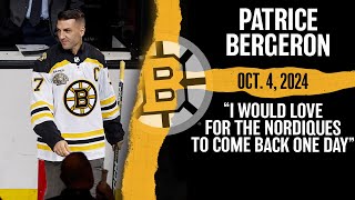 Patrice Bergeron Advocates For NHL To Return To Quebec City [upl. by Marchese]