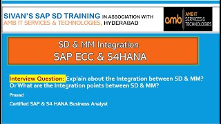 SAP SD MM Integration ECC amp S4HANA [upl. by Frolick]