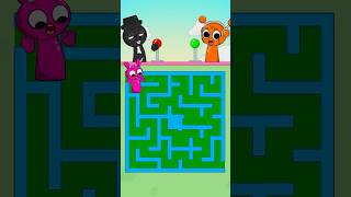 New Maze Challenge Who Can Beat With Oren vs Black  Incredibox Sprunki animation [upl. by Harp]