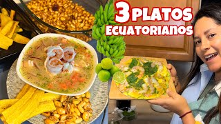 Tres PLATOS TÍPICOS ECUATORIANOS hechos con CAMARÓN de Exportación 🇪🇨🦐 Josué y Elie [upl. by Alyos]