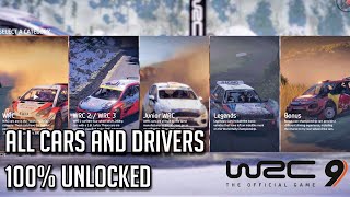 WRC 9 2020 PC 4K  Carlist and All Drivers 100 [upl. by Aneram]