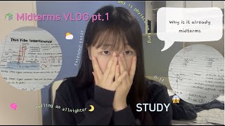 Midterms VLOG pt1☁️pulling an allnighter notetaking productive [upl. by Ardnaskela]