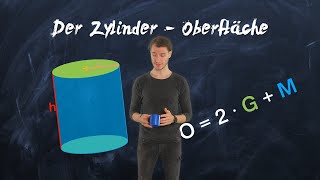 Zylinder  Oberfläche berechnen  Geometrie einfach erklärt [upl. by Enahpad216]