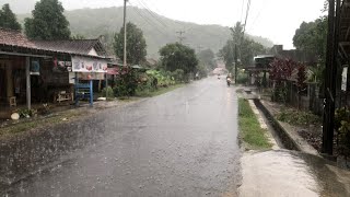 Scary Sound terrible of thunder Heavy Rain Falls in Jawa  Beautiful Village  Rain For Sleep [upl. by Kruse]