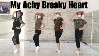 My Achy Breaky Heart Line Dance demo amp count [upl. by Ahsiekim]