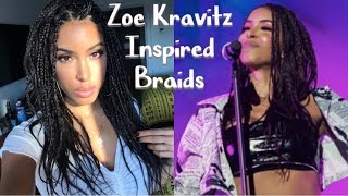 Zoe Kravitz Inspired BRAIDS  Curly Culture [upl. by Lleznov]