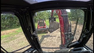 Digging Up Old Concrete Slabs To Use As Rip Rap For Erosion Control On The Back Side Of The Dam [upl. by Darrey]