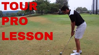 How to Chip From a TIGHT LIE w Tour Coach Tim Yelverton PGA  GOLF TIP [upl. by Drummond]