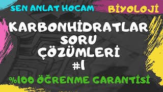 KARBONHİDRATLAR SORU ÇÖZÜMLERİ 1  TYT BİYOLOJİ  ✅ [upl. by Lev]