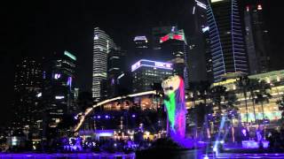 Merlion and I Merlions 40th Birthday Light Show [upl. by Ellehcan484]