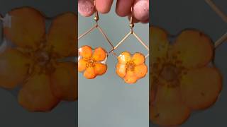 Resin flower jewellery making  handmade earrings DIY uvresin jewelrydesign realflowers crafts [upl. by Ysteb]