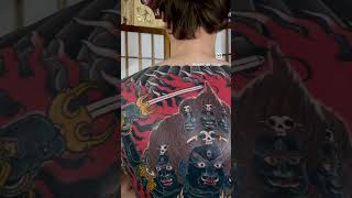 All by Tebori amp Freehand traditional Japanese tattoo  Daiitoku Myoo [upl. by Proud]