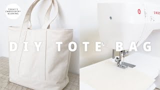 diy tote bag tutorialeasy to sewsewing pattern free sewing for beginners [upl. by Grannie408]