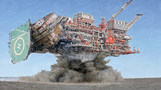 BOOM INSIDE 215 Million Explosion amp Demolition of Largest Offshore Oil Rigs Youve Never Seen [upl. by Emirak]