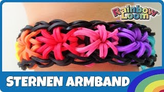 RainbowLoom SternenArmband  deutsche Anleitung [upl. by Naujet79]