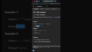 Valid Anagram  Leetcode 242  JavaScript  datastructureandalgorithm google uber [upl. by Sabsay]