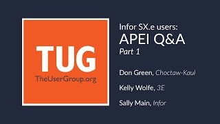 TUG Presents Infor SXe APEI Users QampA Part 1 [upl. by Jamel]