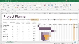 Gantt Chart in Microsoft Excel  Project Planner Template in Excel  1 of 2 [upl. by Tolman]