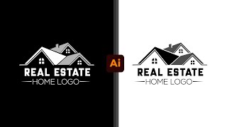 Real Estate Home Logo Design In Adobeillustrator Use All Design PenTool LogoDesigntutorials [upl. by Danie]