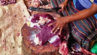 Chopping Meat on Wood🍖 [upl. by Nawtna]