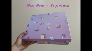 Unboxing Bia Box Supreme colab com a Pimaco  Novembro 2024  clube de assinatura Bia Winston [upl. by Erehs]