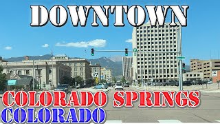 Colorado Springs  Colorado  4K Downtown Drive [upl. by Koosis93]