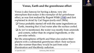 ASTR 3300 Greenhouse Effect [upl. by Airtina]