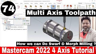 MASTERCAM 2022 MULTI AXIS  Swarf milling Mastercam 2022 Mastercam 2022 4 Axis programming tutorial [upl. by Akcirret]