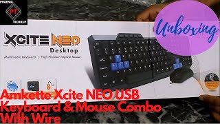 Unboxing Amkette Xcite NEO USB Keyboard amp Mouse Combo With Wire [upl. by Worl]