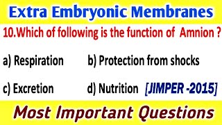 Extra Embryonic Membranes  Embryology  Most Important Questions [upl. by Adnauqal]