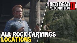 Red Dead Redemption 2 ALL ROCK CARVING Locations Geology For Beginners Walkthrough [upl. by Sherye]