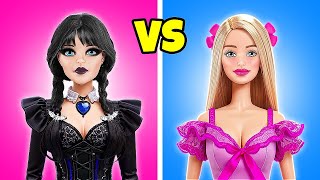 Black vs Pink Doll Crafts 🖤💖 Viral Doll Makeover by 123 GO [upl. by Suirad822]