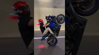 Yamaha R1 Crazy Wheelie r1 yamaha rider [upl. by Ahsinam]