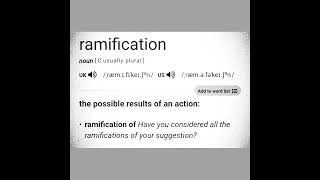 The meaning of ramification in English [upl. by Aerdnas278]