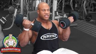 Phil Heaths Incline Dumbbell Curl  Bicep Exercise 2 [upl. by Bennion]