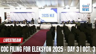 LIVE COC filing for Eleksyon 2025  Day 3 Oct 3 2024 [upl. by Maurise]