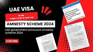 UAE Visa Amnesty Update 2024  HOW OVERSTAY FINE reduce  DUBAI AMNESTY OFFER 2024 [upl. by Caddaric]