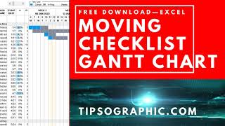 Moving Checklist Template with Gantt Chart for Excel ►Free Download [upl. by Basir]